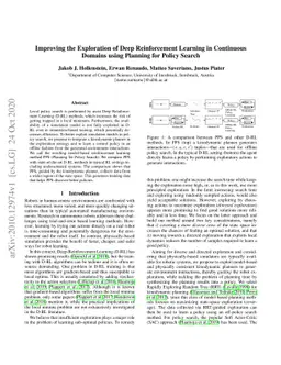 Improving the Exploration of Deep Reinforcement Learning in Continuous
  Domains using Planning for Policy Search