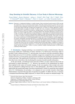 Deep Denoising For Scientific Discovery: A Case Study In Electron
  Microscopy