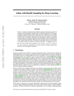 Adam with Bandit Sampling for Deep Learning
