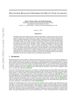 Byzantine Resilient Distributed Multi-Task Learning