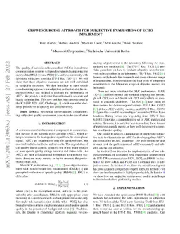 Crowdsourcing approach for subjective evaluation of echo impairment