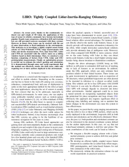 LIRO: Tightly Coupled Lidar-Inertia-Ranging Odometry