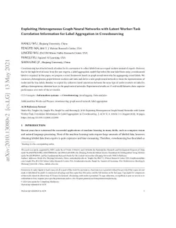 Exploiting Heterogeneous Graph Neural Networks with Latent Worker/Task
  Correlation Information for Label Aggregation in Crowdsourcing