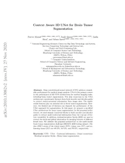 Context Aware 3D UNet for Brain Tumor Segmentation