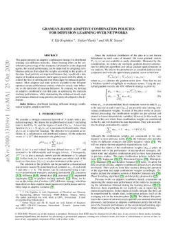 Gramian-Based Adaptive Combination Policies for Diffusion Learning over
  Networks