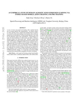 An empirical study of domain-agnostic semi-supervised learning via
  energy-based models: joint-training and pre-training