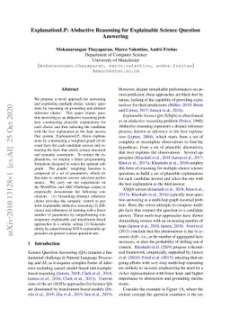 ExplanationLP: Abductive Reasoning for Explainable Science Question
  Answering