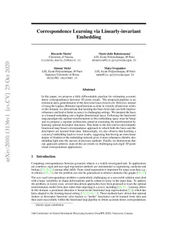 Correspondence Learning via Linearly-invariant Embedding