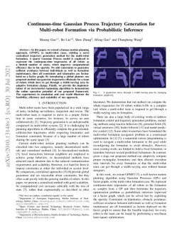 Continuous-time Gaussian Process Trajectory Generation for Multi-robot
  Formation via Probabilistic Inference