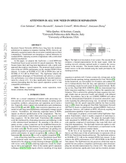 Attention is All You Need in Speech Separation