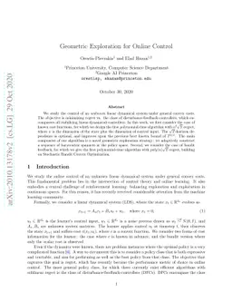 Geometric Exploration for Online Control