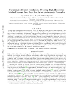 Unsupervised Super-Resolution: Creating High-Resolution Medical Images
  from Low-Resolution Anisotropic Examples