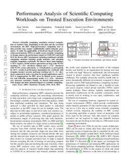 Performance Analysis of Scientific Computing Workloads on Trusted
  Execution Environments