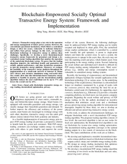 Blockchain-Empowered Socially Optimal Transactive Energy System:
  Framework and Implementation