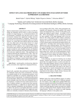 Effect of Language Proficiency on Subjective Evaluation of Noise
  Suppression Algorithms