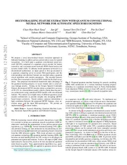 Decentralizing Feature Extraction with Quantum Convolutional Neural
  Network for Automatic Speech Recognition