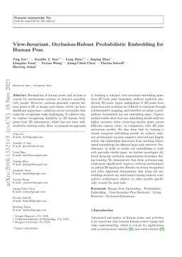 View-Invariant, Occlusion-Robust Probabilistic Embedding for Human Pose