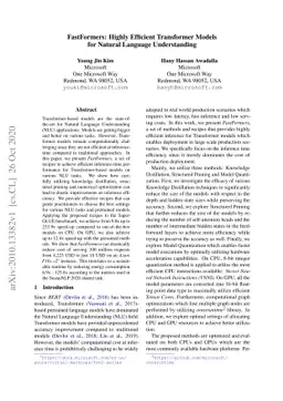 FastFormers: Highly Efficient Transformer Models for Natural Language
  Understanding
