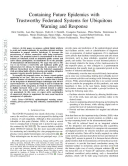 Containing Future Epidemics with Trustworthy Federated Systems for
  Ubiquitous Warning and Response