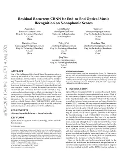 Residual Recurrent CRNN for End-to-End Optical Music Recognition on
  Monophonic Scores