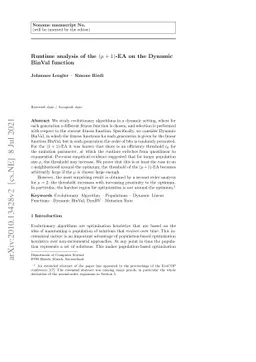 Runtime analysis of the (mu+1)-EA on the Dynamic BinVal function