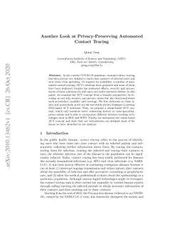 Another Look at Privacy-Preserving Automated Contact Tracing