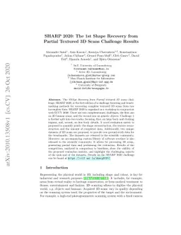 SHARP 2020: The 1st Shape Recovery from Partial Textured 3D Scans
  Challenge Results