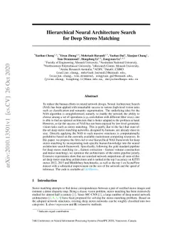 Hierarchical Neural Architecture Search for Deep Stereo Matching