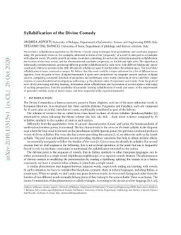 Syllabification of the Divine Comedy