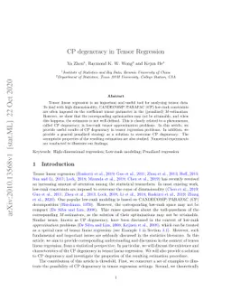 CP Degeneracy in Tensor Regression