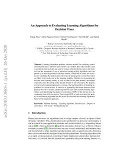 An Approach to Evaluating Learning Algorithms for Decision Trees