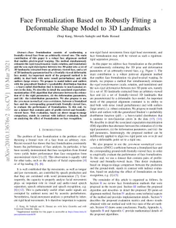 Face Frontalization Based on Robustly Fitting a Deformable Shape Model
  to 3D Landmarks