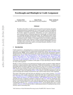 Forethought and Hindsight in Credit Assignment