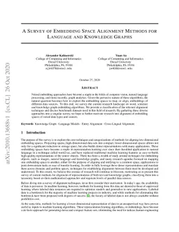 A Survey of Embedding Space Alignment Methods for Language and Knowledge
  Graphs