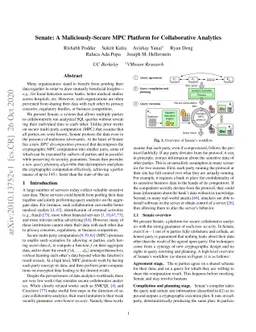 Senate: A Maliciously-Secure MPC Platform for Collaborative Analytics