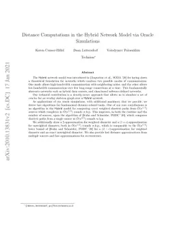 Distance Computations in the Hybrid Network Model via Oracle Simulations