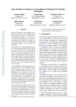 Data Troubles in Sentence Level Confidence Estimation for Machine
  Translation