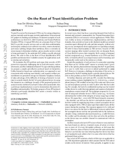 On the Root of Trust Identification Problem