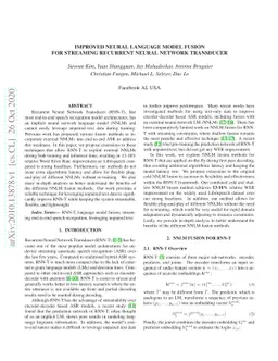 Improved Neural Language Model Fusion for Streaming Recurrent Neural
  Network Transducer