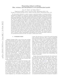 Memorizing without overfitting: Bias, variance, and interpolation in
  over-parameterized models