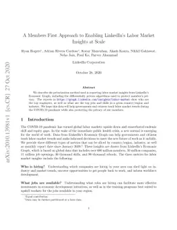 A Members First Approach to Enabling LinkedIn's Labor Market Insights at
  Scale