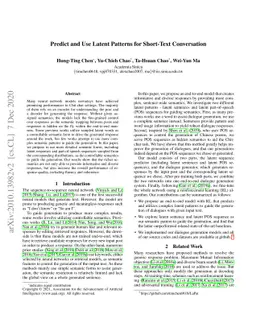 Predict and Use Latent Patterns for Short-Text Conversation