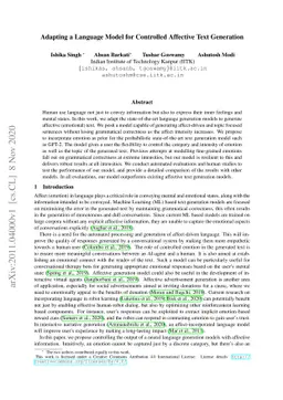 Adapting a Language Model for Controlled Affective Text Generation