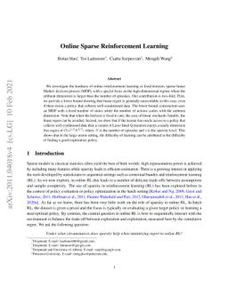 Online Sparse Reinforcement Learning