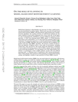 On the role of planning in model-based deep reinforcement learning