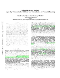 Adaptive Federated Dropout: Improving Communication Efficiency and
  Generalization for Federated Learning