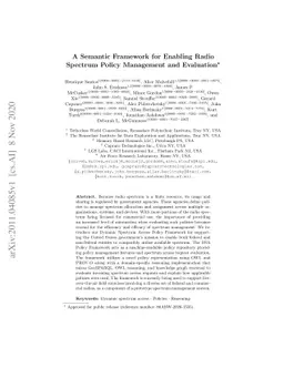 A Semantic Framework for Enabling Radio Spectrum Policy Management and
  Evaluation