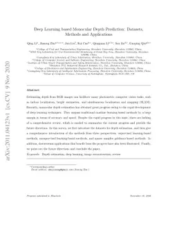 Deep Learning based Monocular Depth Prediction: Datasets, Methods and
  Applications