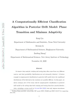 A Computationally Efficient Classification Algorithm in Posterior Drift
  Model: Phase Transition and Minimax Adaptivity
