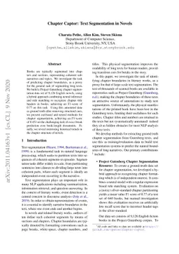 Chapter Captor: Text Segmentation in Novels